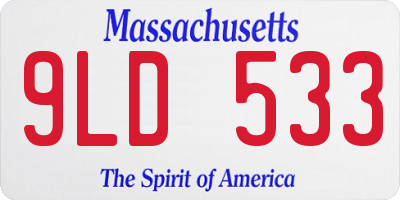MA license plate 9LD533