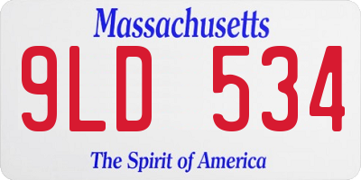MA license plate 9LD534