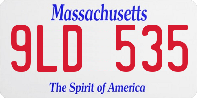 MA license plate 9LD535