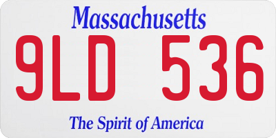 MA license plate 9LD536