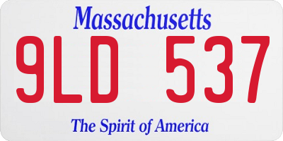 MA license plate 9LD537