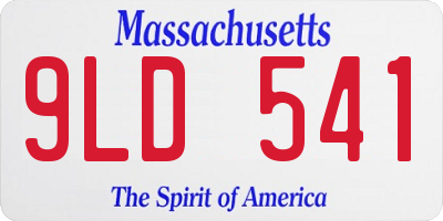 MA license plate 9LD541