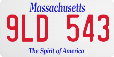 MA license plate 9LD543