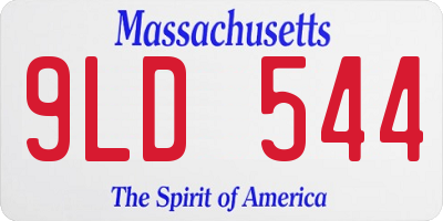 MA license plate 9LD544