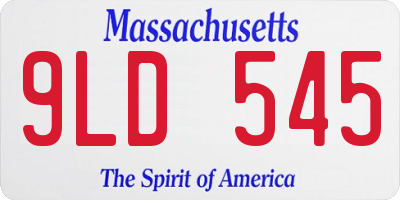 MA license plate 9LD545