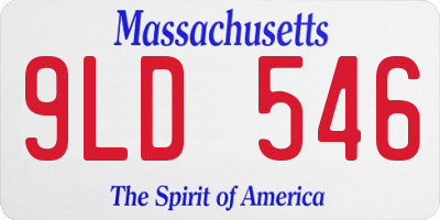 MA license plate 9LD546