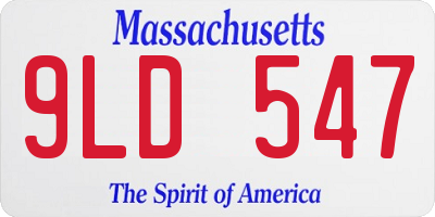 MA license plate 9LD547