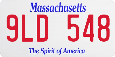 MA license plate 9LD548