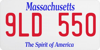 MA license plate 9LD550