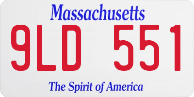 MA license plate 9LD551