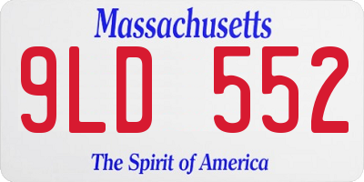 MA license plate 9LD552
