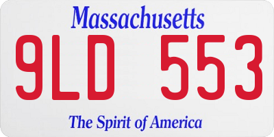 MA license plate 9LD553