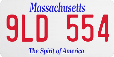 MA license plate 9LD554