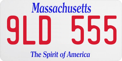 MA license plate 9LD555