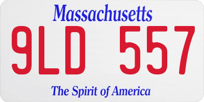 MA license plate 9LD557