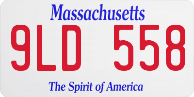 MA license plate 9LD558