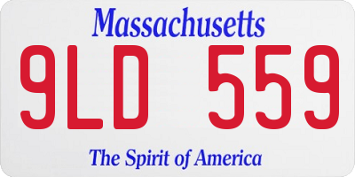 MA license plate 9LD559