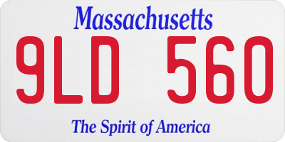 MA license plate 9LD560