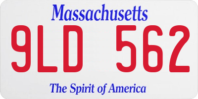 MA license plate 9LD562