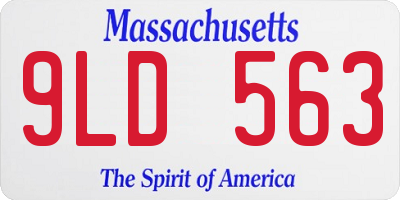 MA license plate 9LD563