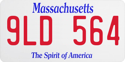 MA license plate 9LD564