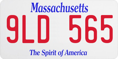 MA license plate 9LD565