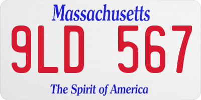MA license plate 9LD567