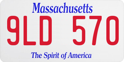 MA license plate 9LD570
