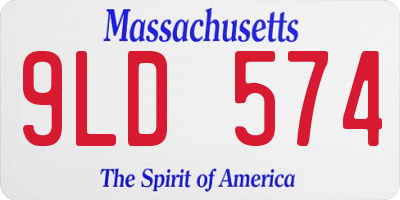 MA license plate 9LD574