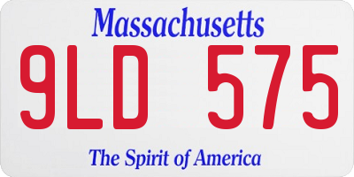 MA license plate 9LD575