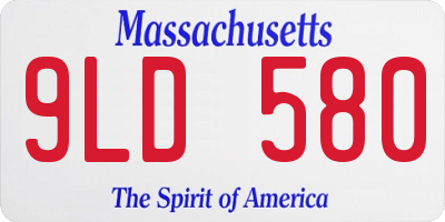 MA license plate 9LD580