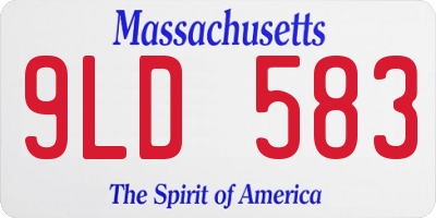 MA license plate 9LD583