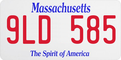 MA license plate 9LD585