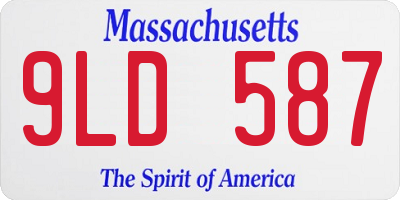 MA license plate 9LD587