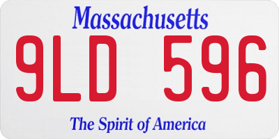 MA license plate 9LD596