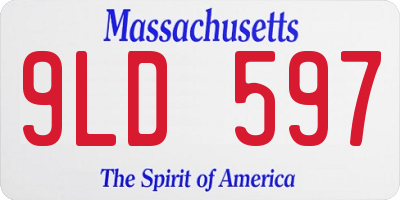 MA license plate 9LD597