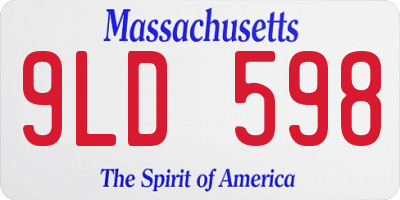 MA license plate 9LD598