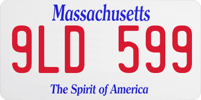 MA license plate 9LD599