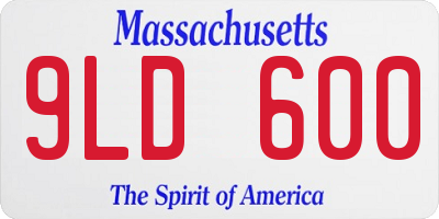 MA license plate 9LD600