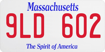 MA license plate 9LD602