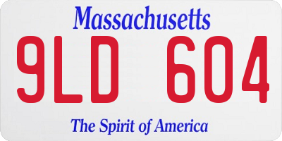 MA license plate 9LD604