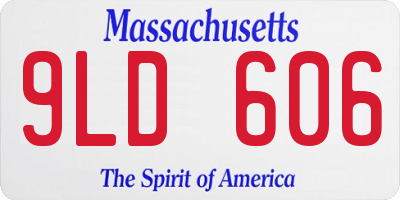MA license plate 9LD606