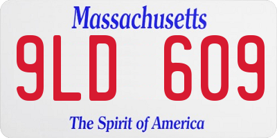 MA license plate 9LD609