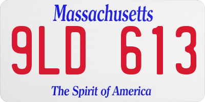 MA license plate 9LD613