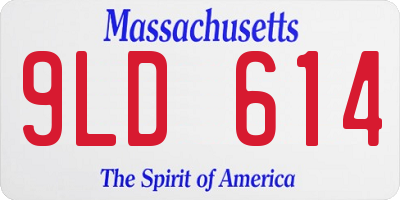 MA license plate 9LD614