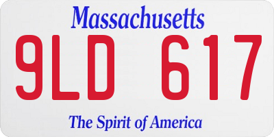 MA license plate 9LD617
