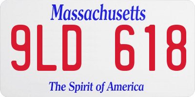 MA license plate 9LD618