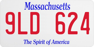 MA license plate 9LD624