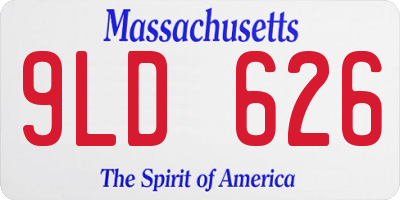 MA license plate 9LD626