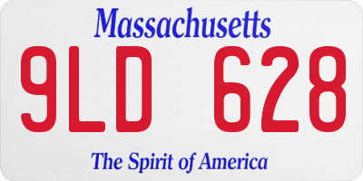 MA license plate 9LD628